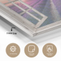Doorkijk - Lavendel - Bloemen - Hout - Zonsondergang - Paars plexiglas 5mm klein -sfeer2