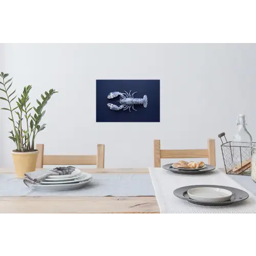 Kreeft - Porselein - Delfts - Blauw Muursticker klein -eettafel