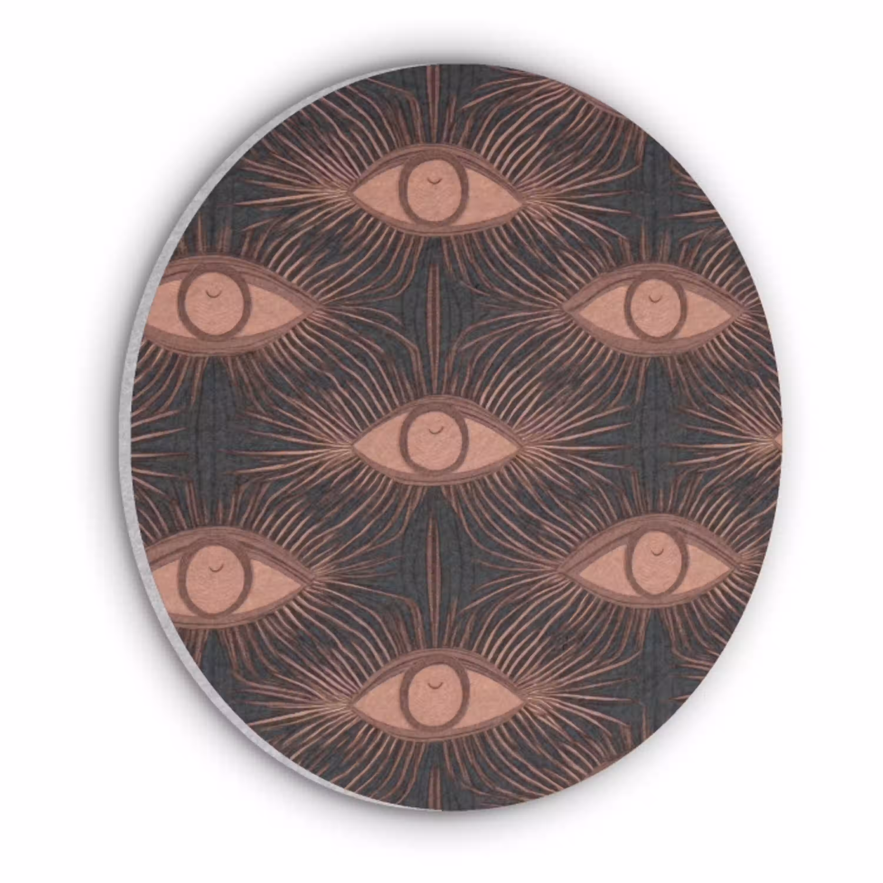 Boheems - Oog - Bruin Akoestische PET Vilt - Rond klein 838 -3d