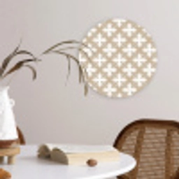 Patroon - Symmetrisch - Beige Wandcirkel kunststof plaat 5mm dik klein 188 -sfeer4