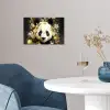 Panda - Pandabeer - Wilde dieren - Natuur - Bloemen poster papier klein -sfeer3