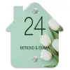 Witte tulpen - Klassiek Naambord Huisje klein -3d