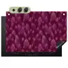 Bladeren - Patroon - Burgundy Inductie beschemer met haakjes klein 777 -3d