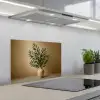 Vaas - Olijftakken - Bladeren - Beige keuken achterwand spatscherm klein -3d_schuin