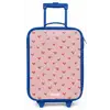 Hartjespatroon met roze kleuren Kinderkoffer - Blauw klein -zz3dotto