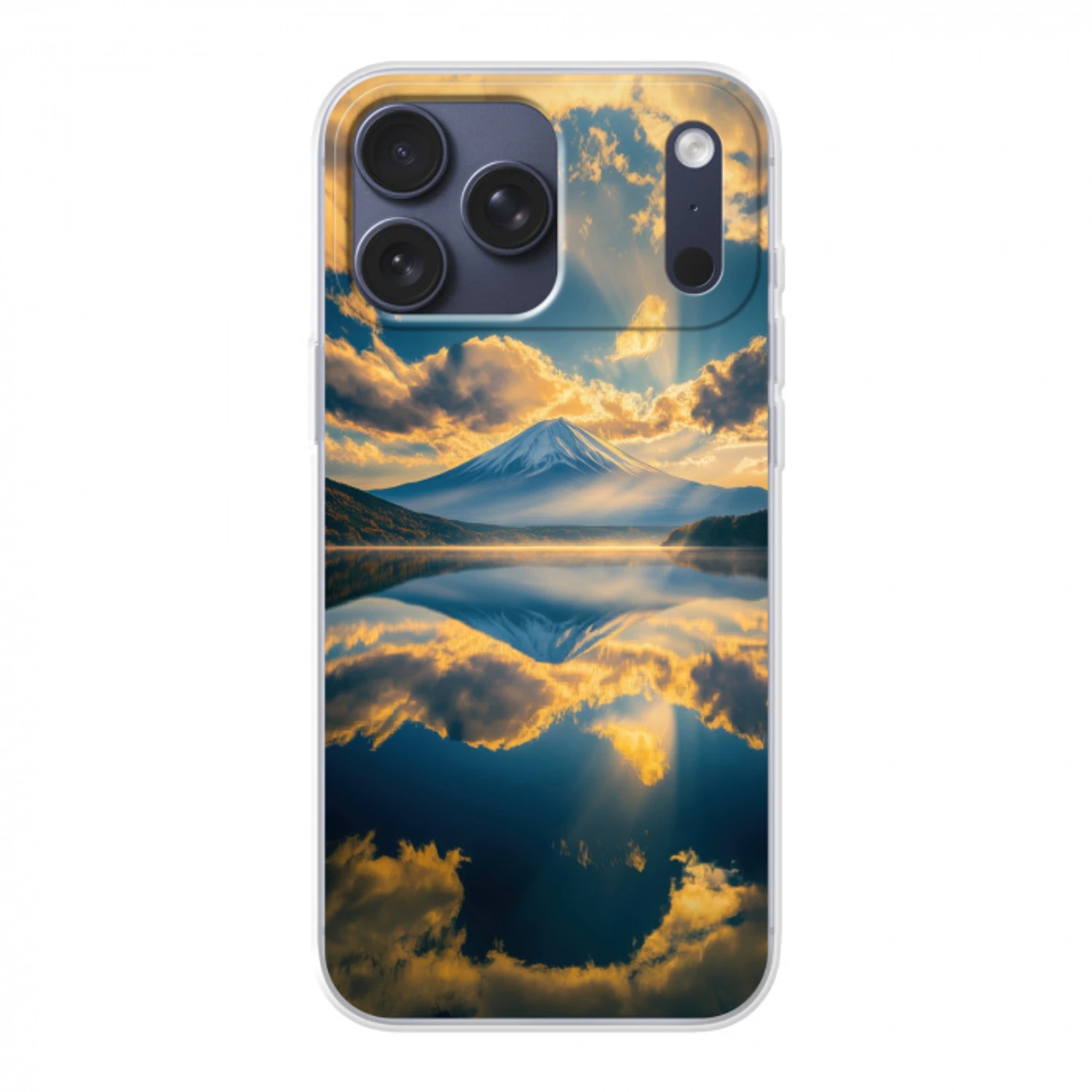 Berg - Rivier - Zonsondergang Telefoonhoesje iPhone 17 Pro Max klein -3d