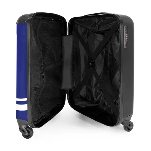 Koningsblauwe achtergrond met wit raster linksonder NBS - Handbagage koffer - Kinderen Unisex middel -binnenkant
