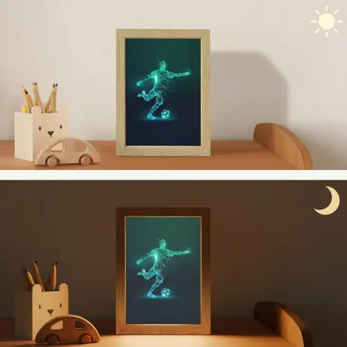 Voetballer - Trap - Blauw - Digitaal Light Box met kabel klein -sfeer3_kind