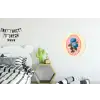 Bloemen - Blauw - Lijst - Bladeren Wandcirkel aluminium klein -kinderkamer