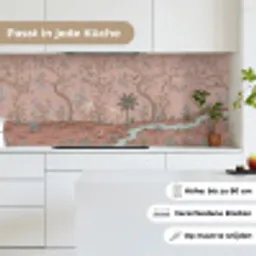 Nostalgisch - Reigers - Roze keuken achterwand 2 middel -sfeer4_DE