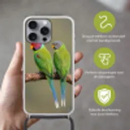 Papagaai - Tak - Natuur - Kleurrijk Hoesje iPhone 16 Pro Max met koord klein -sfeer2_NL