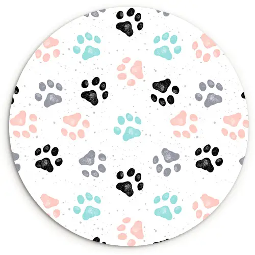 Paw - Pattern - Color Wandcirkel kunststof plaat 5mm dik klein 188 -3d