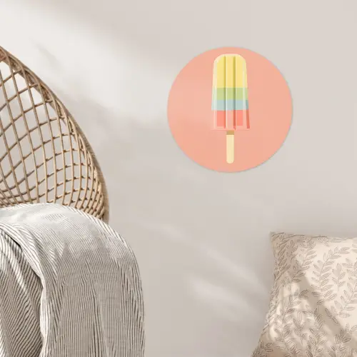 Waterijsje - Pasteltinten - Minimalistisch Wandcirkel behangsticker klein -sfeer4