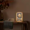Kunst - Goud - Modern - Abstract Light Box met kabel (Tafellamp) klein -sfeer4