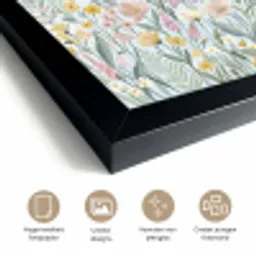 Weidebloemen - Illustratie - Kleurrijk fotolijst zwart zonder passe partout klein -sfeer2