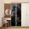 Portret - Paard - Zwart deurposter klein -sfeer3