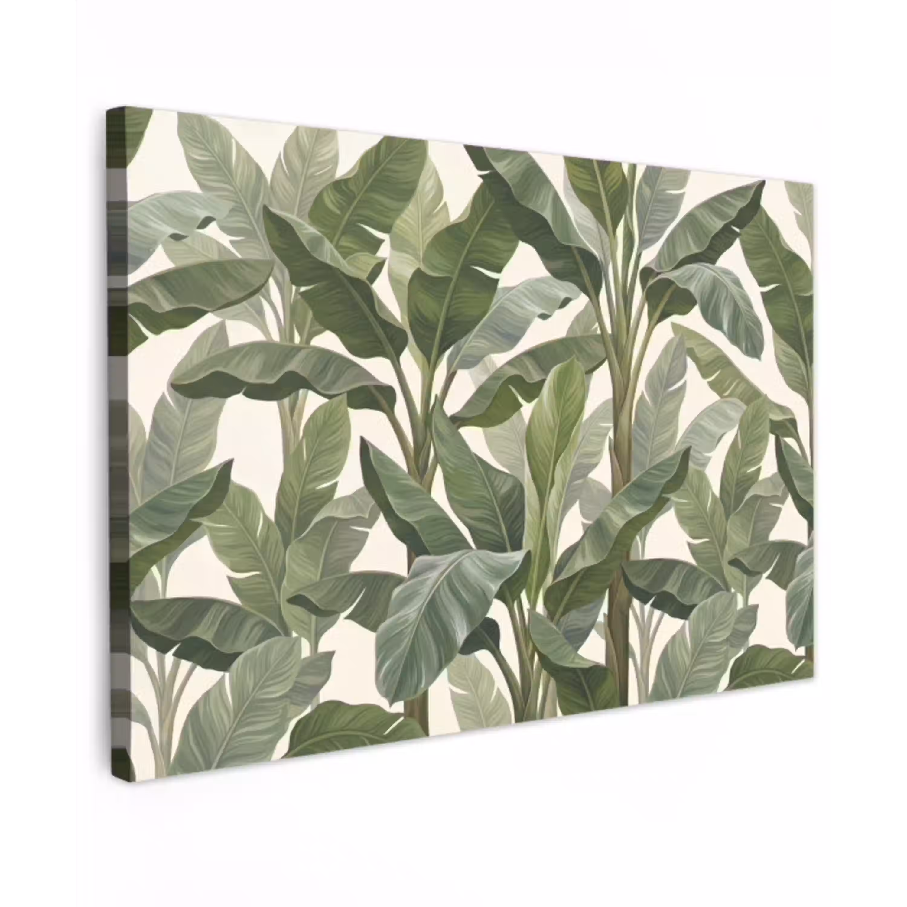 Planten - Bladeren - Tropisch - Groen canvas 2cm klein -z3d
