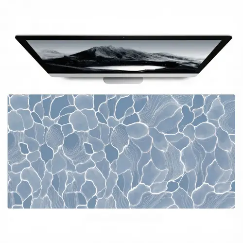 Abstract - Blauw - Bladeren Muismat XXL klein -zzz3d