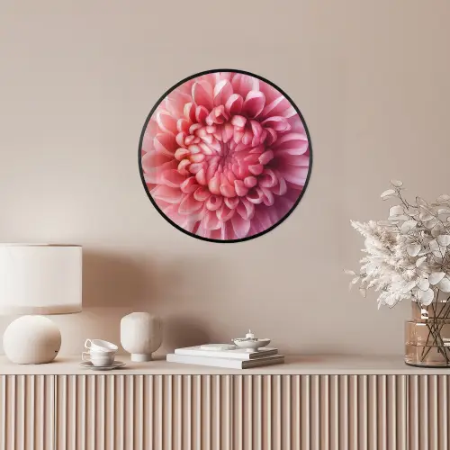 Dahlia - Bloem - Close up - Roze Fotolijst rond zonder passe partout klein -sfeer3