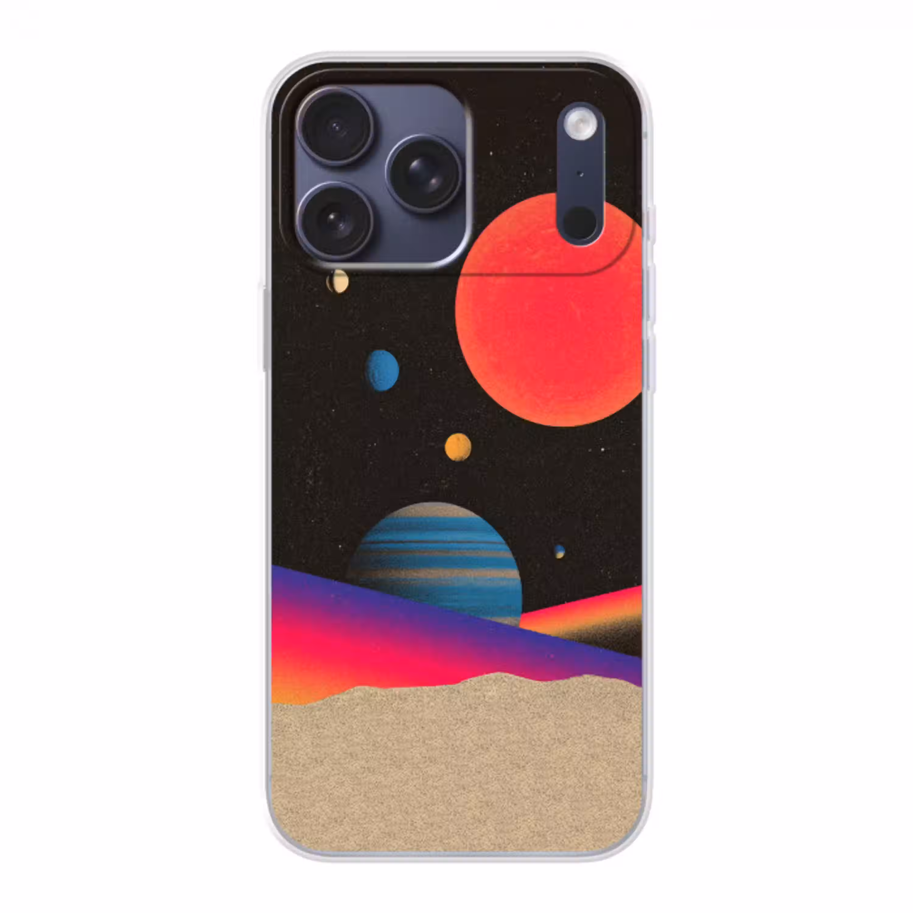 Hemel - Planeten - Felgekleurd Telefoonhoesje iPhone 17 Pro Max klein -3d