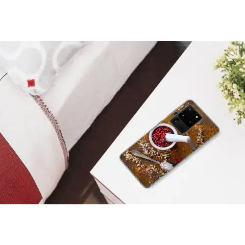 Vijzel - Kruiden - Lepels - Specerijen - Bruin - Peper Telefoonhoesje Samsung Galaxy S20 Ultra klein -kamerS20Ultra