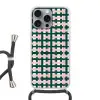Vlechtpatroon - Groen - Roze - Grafisch Hoesje iPhone 16 Pro Max met koord klein 804 -3d