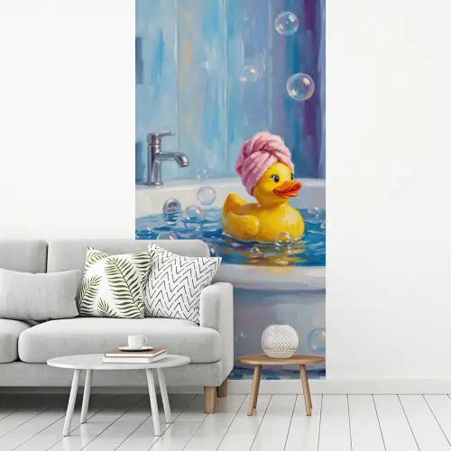 Creatief - Badeend - Kleurrijk fotobehang vinyl groot -woonkamer