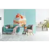 Slagroom - Taart - Blauw - Eten fotobehang vinyl groot -bank
