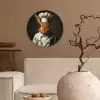Konijn - Kok - Dier Wandcirkel kunststof plaat 5mm dik klein -sfeer1