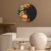 Fastfood - Graffiti - Hamburger - Eten - Modern Akoestische PET Vilt - Rond klein -sfeer1
