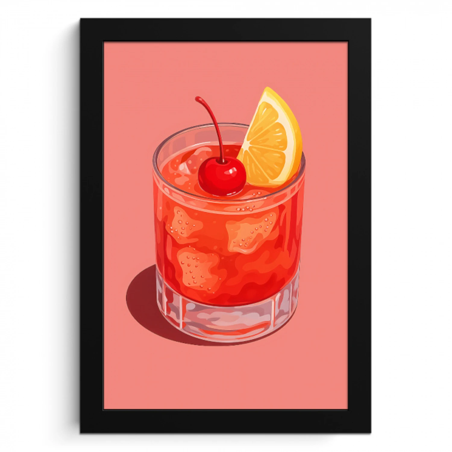 Glas - Ijsblokjes - Citroen - Kers KitchenYeah - Keuken - Fotolijst klein -3d