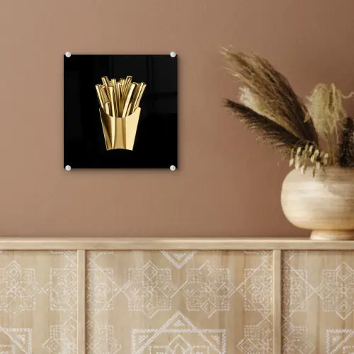 Friet - Goud - Chrome - Eten plexiglas 5mm klein -sfeer5