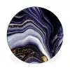 Marmer - Paars - Luxe - Marmerlook - Glitter Wandcirkel aluminium klein -3d