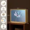 Blauw - Bloem - Glazen - Sierlijk Light Box met batterij (Wandlamp) middel -USP_websiteoverzichtNL