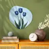 Tulpen - Blauw - Bladeren Wandcirkel Organisch Forex 3mm klein -sfeer2