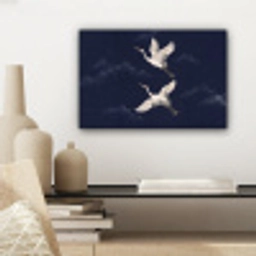 Kraanvogels - Nachthemel - Blauw canvas 2cm klein -sfeer6