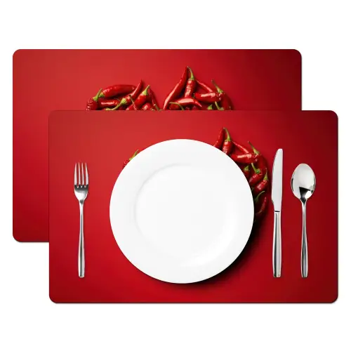 Pepers - Rood - Hart Placemat vinyl groot -zzsfeer2_Kitchenyeah-website