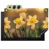Bloemen - Geel - Wazig Inductie beschemer met haakjes klein -3d