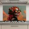 Vrouw - Kroon - Tomaat - Bascilicum - Zonnebril keuken achterwand spatscherm klein -3d_website