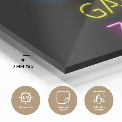 Controller - Game - Neon - Zwart - Quotes - Game zone plexiglas 5mm klein -sfeer2