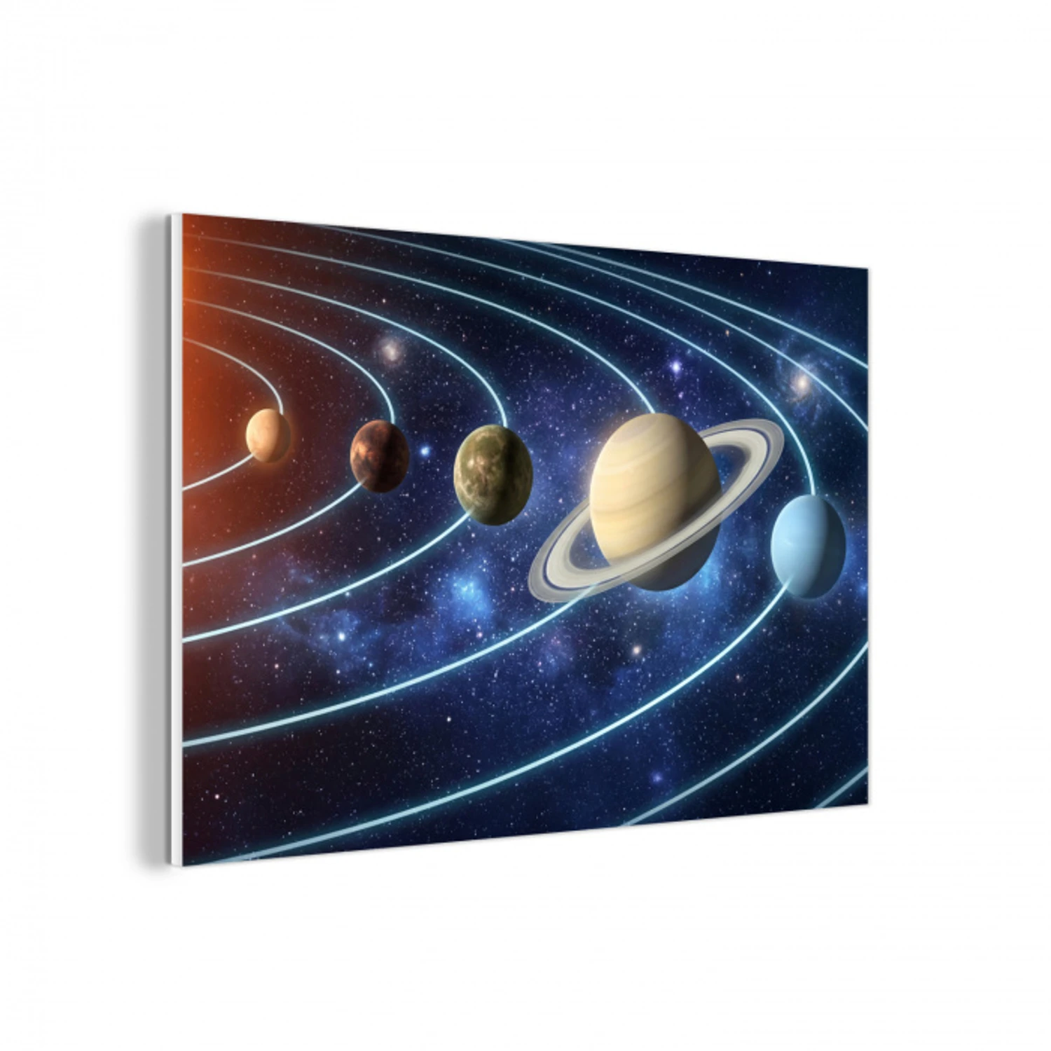 Ruimte - Zonnestelsel - Blauw forex 5mm xxl -3d