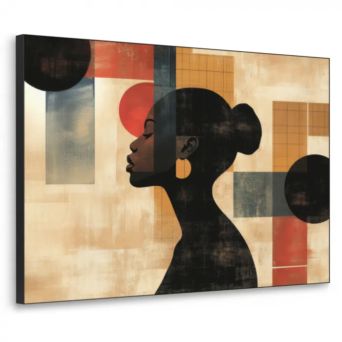 Zijaanzicht - Vrouw - Vormen Textielframe zwart klein -3d