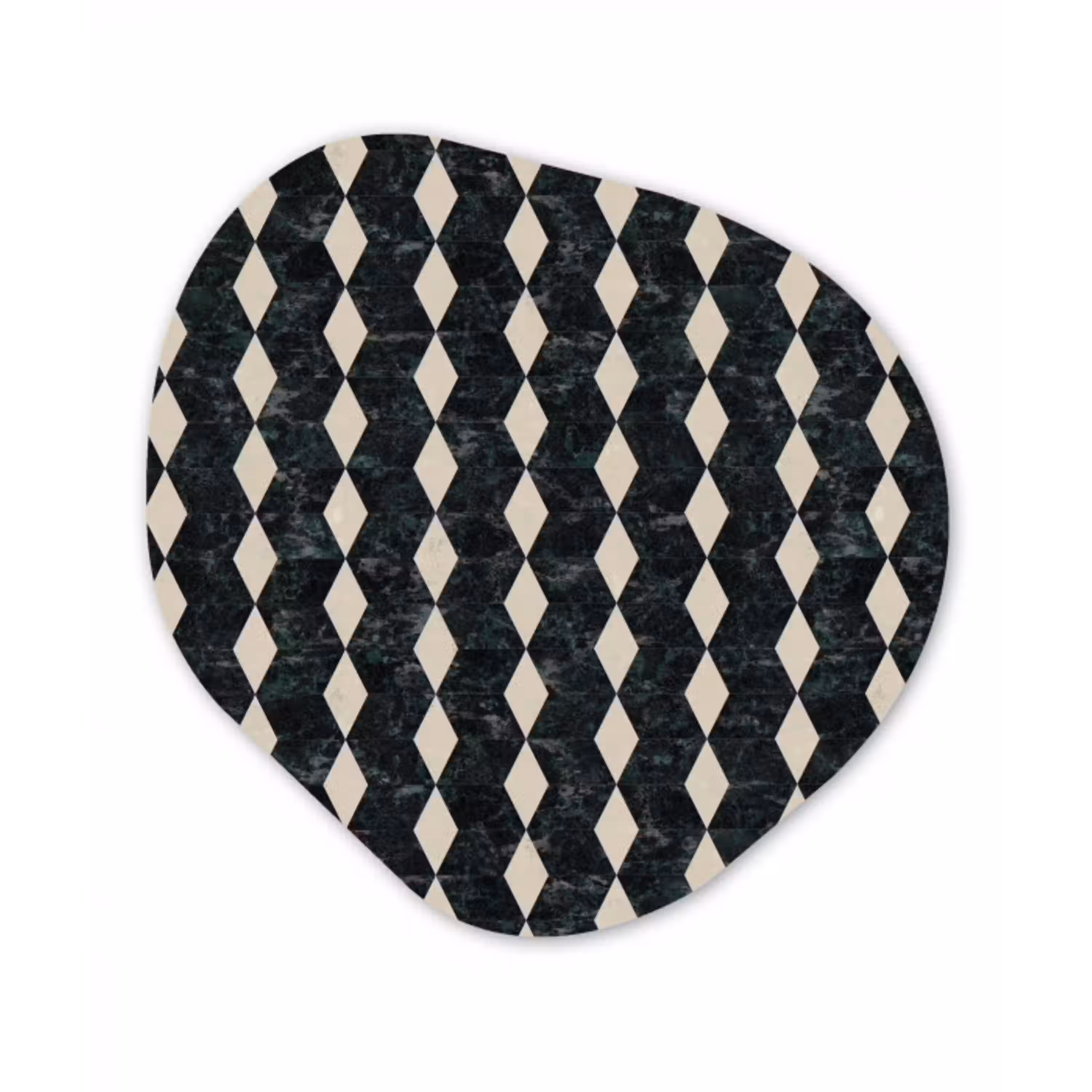 Geometrisch - Patroon - Marmer - Groen Wandcirkel Organisch Forex 3mm klein 629 -3d