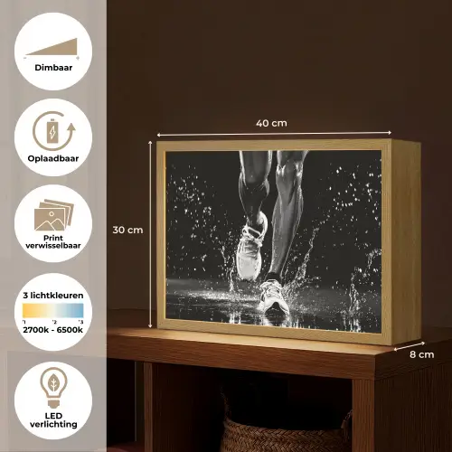 Hardloopschoenen - Rennen - Druppels - Zwart Light Box met batterij (Wandlamp) middel -USP_websiteoverzichtNL