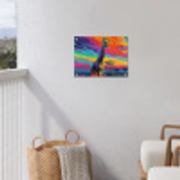 Giraffe - Savanna - Lucht - Gekleurd tuinposter los doek klein -sfeer8