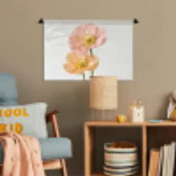 Papavers - Botanisch - Roze Wandkleed katoen klein -wsfeer4_kind