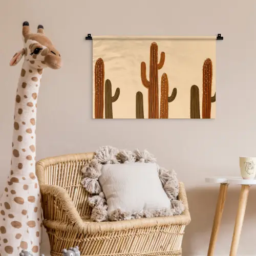 Cactus - Woestijn - Zand - Bruin Wandkleed katoen klein -wsfeer5_kind