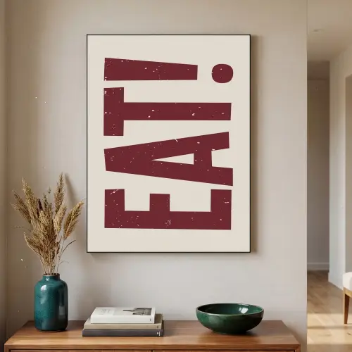Red - Eten - Vintage - Decoratie Textielframe zwart klein -sfeer1