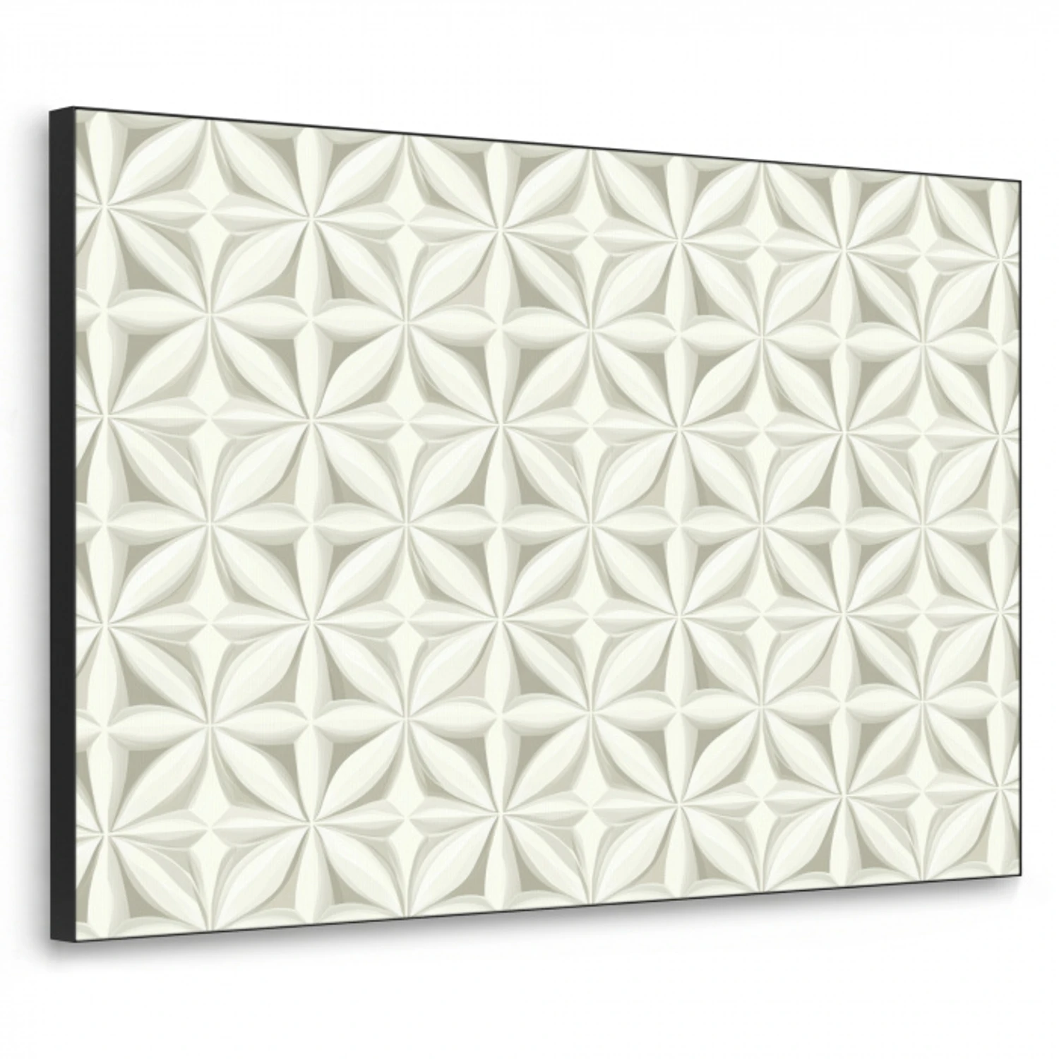 Abstract - Structuur - Grijs - Wit Textielframe zwart klein 947 -3d