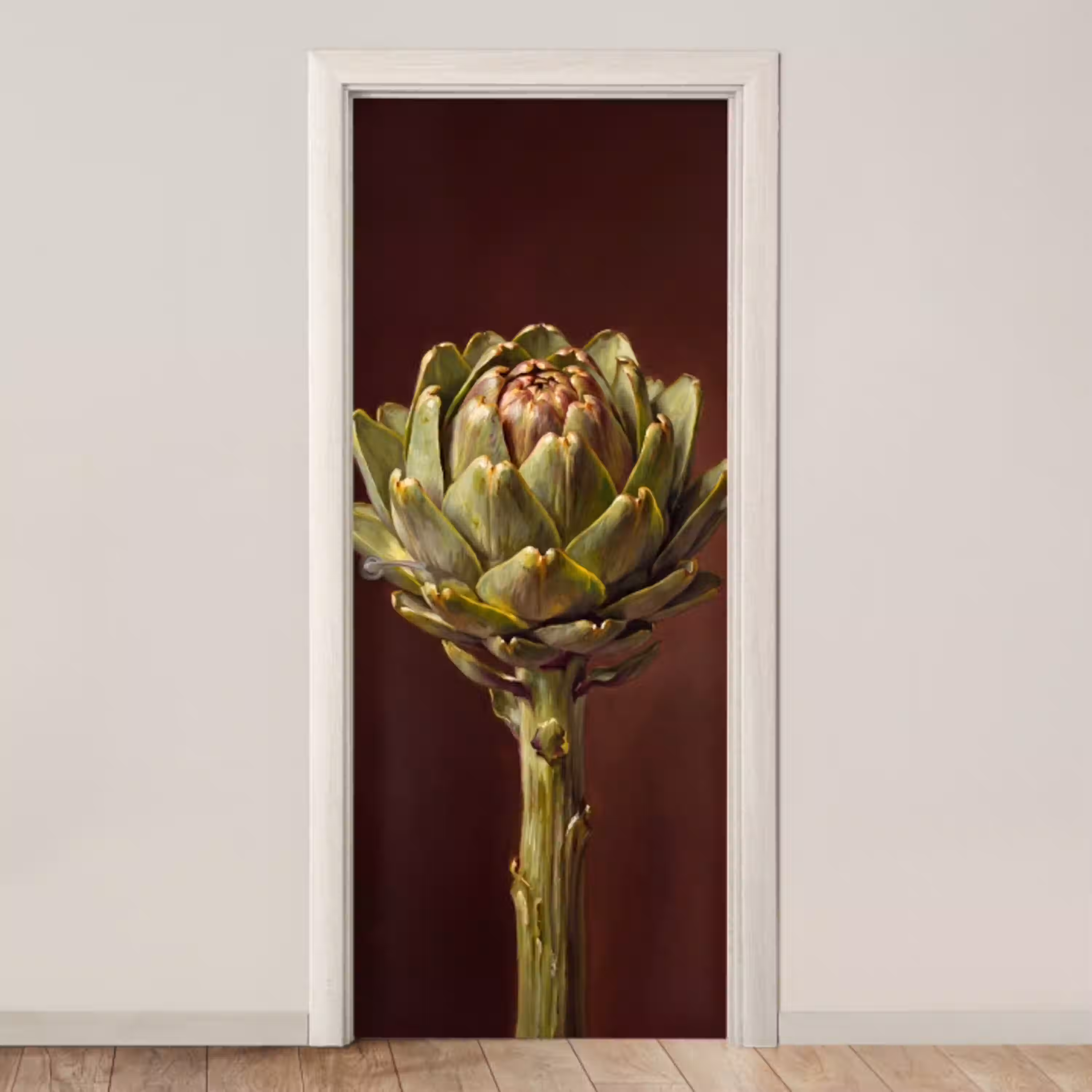 Groente - Artisjok - Groen deurposter klein -3d_beige
